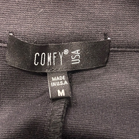 COMFY USA Black Tunic Jacket Boxy  Full Zip Artsy Lagenlook Size M - Picture 9 of 11